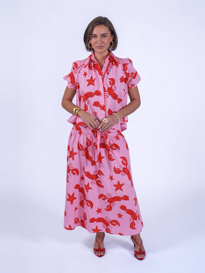 'PADDINGTON' BLOUSE IN LOBSTER & STARFISH