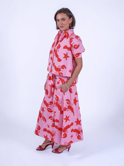 'PADDINGTON' SKIRT IN LOBSTER & STARFISH