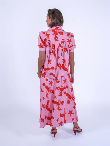 'PADDINGTON' SKIRT IN LOBSTER & STARFISH