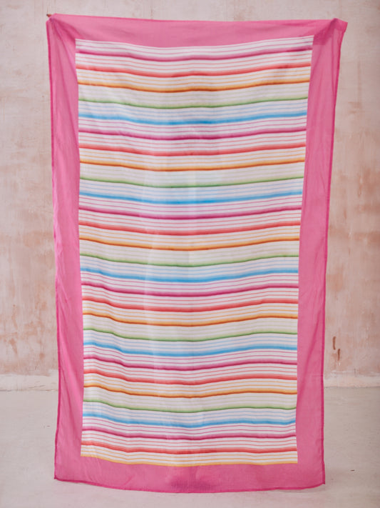 PAREO IN PINK MULTI STRIPE