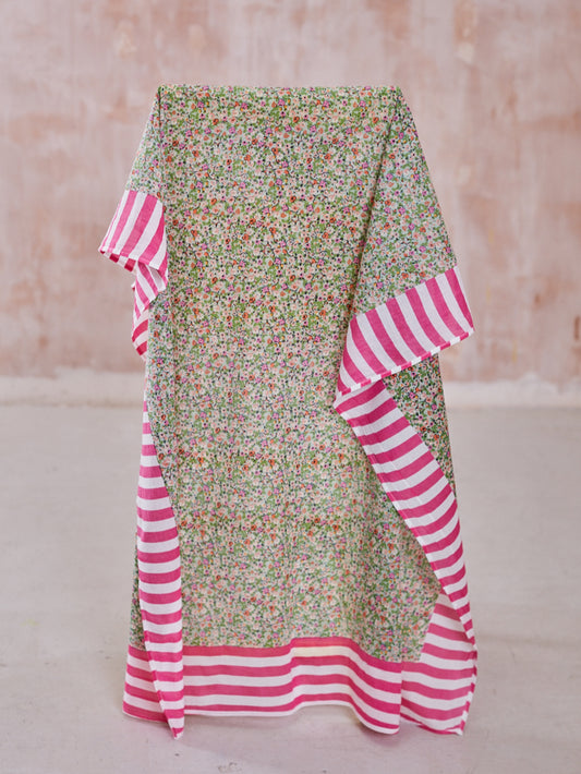 PAREO IN PINK STRIPE FLORAL