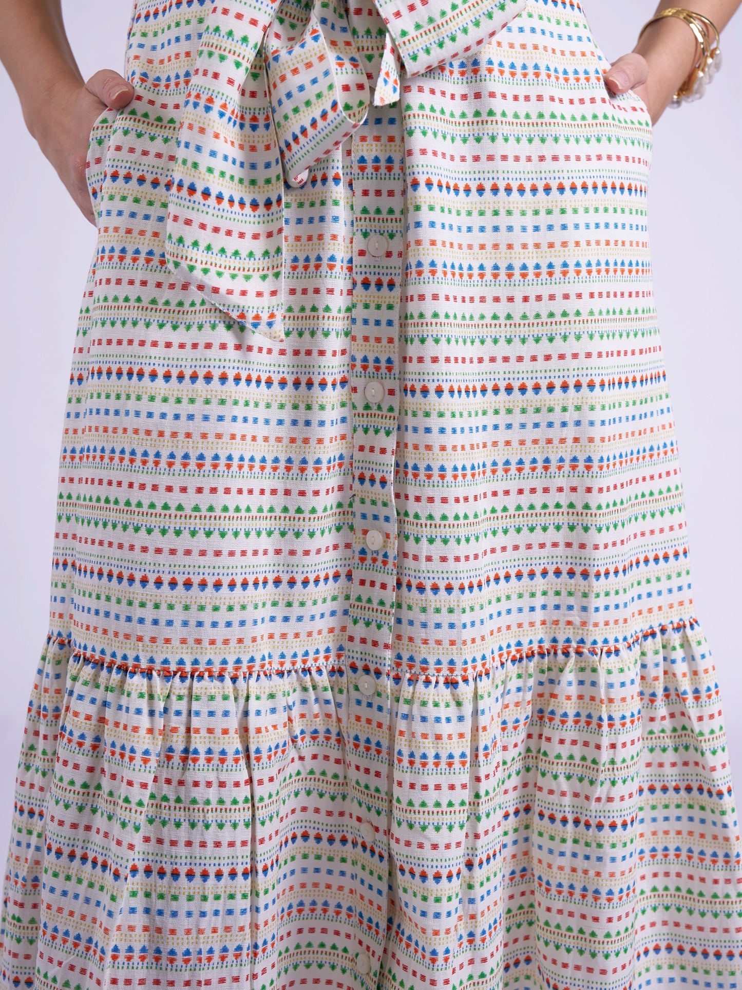 'SAFARI' SHIRT DRESS IN AZTEC MULTI