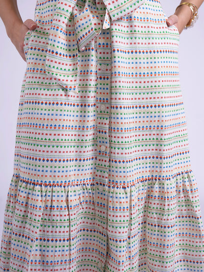 'SAFARI' SHIRT DRESS IN AZTEC MULTI