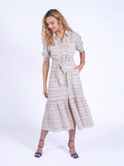 'SAFARI' SHIRT DRESS IN AZTEC MULTI
