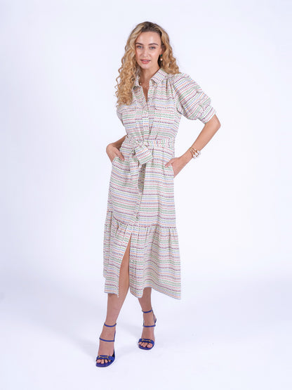 'SAFARI' SHIRT DRESS IN AZTEC MULTI