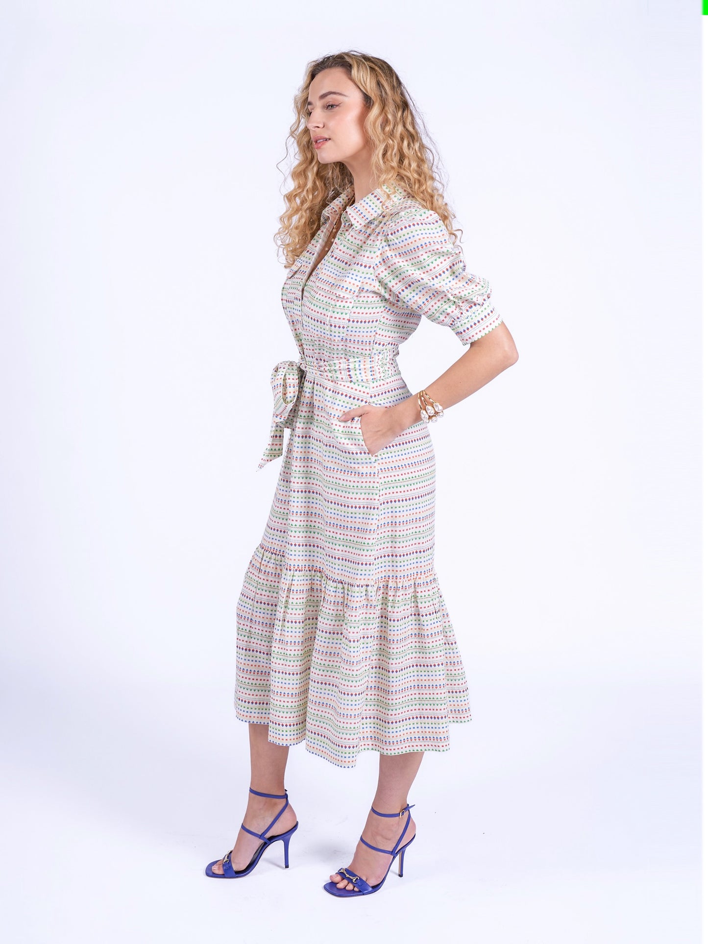 'SAFARI' SHIRT DRESS IN AZTEC MULTI