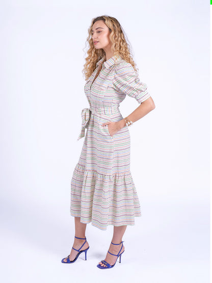 'SAFARI' SHIRT DRESS IN AZTEC MULTI