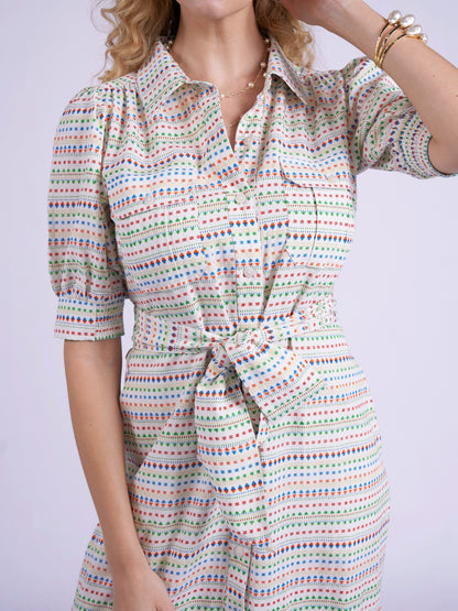 'SAFARI' SHIRT DRESS IN AZTEC MULTI