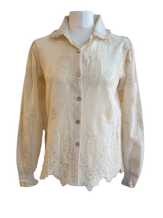 'SANI' BLOUSE IN CLOTTED CREAM