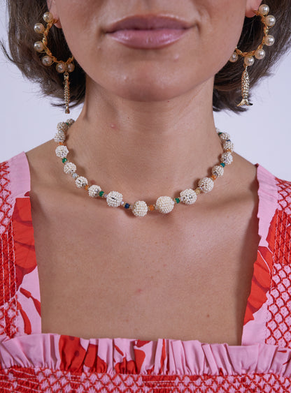 SEED BEAD + STONE NECKLACE