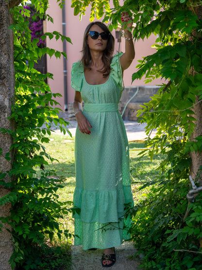 ‘SOUL’ BRODERIE ANGLAISE DRESS IN MOJITO