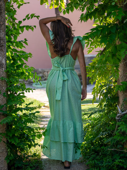 ‘SOUL’ BRODERIE ANGLAISE DRESS IN MOJITO