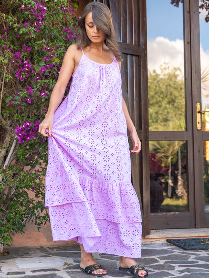 ‘SOUL BEACH’ BRODERIE ANGLAISE SUNDRESS IN LILAC