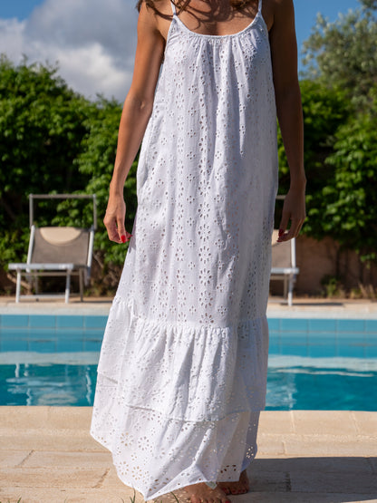 ‘SOUL BEACH’ BRODERIE ANGLAISE SUNDRESS IN WHITE