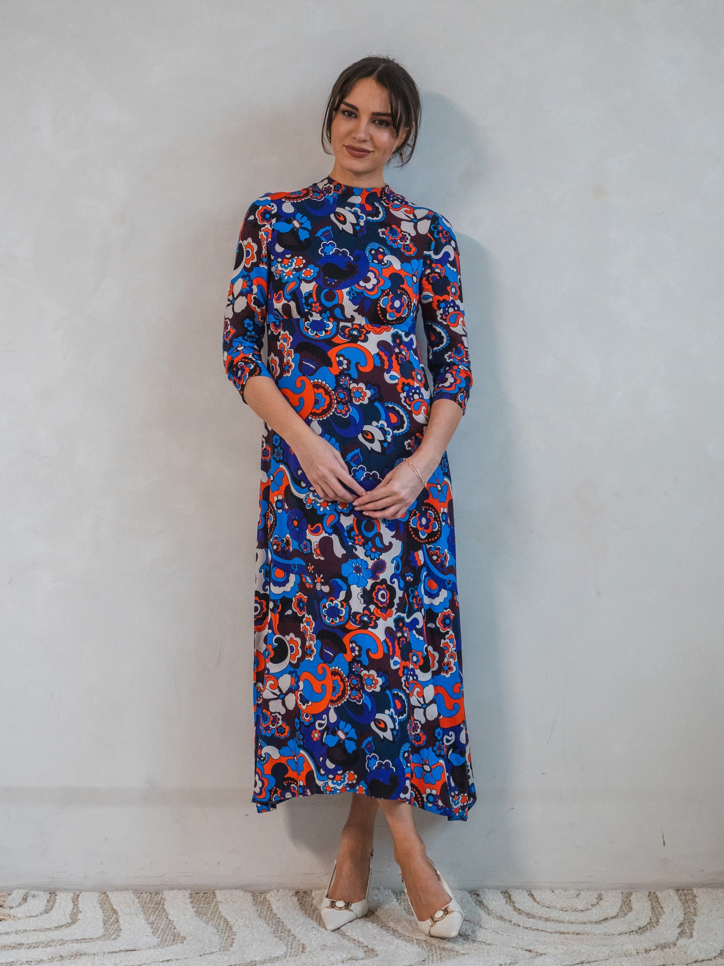 'STEVIE' DRESS IN RETRO FLOWER (EcoVero)