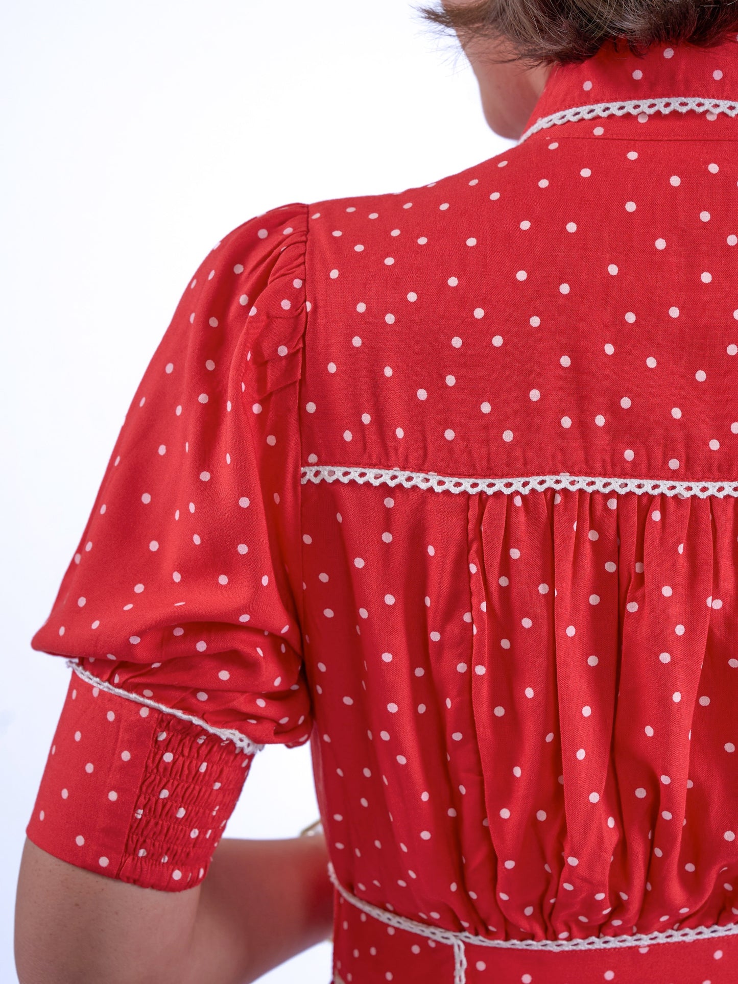 'SYDNEY' DRESS IN RED POLKA DOT