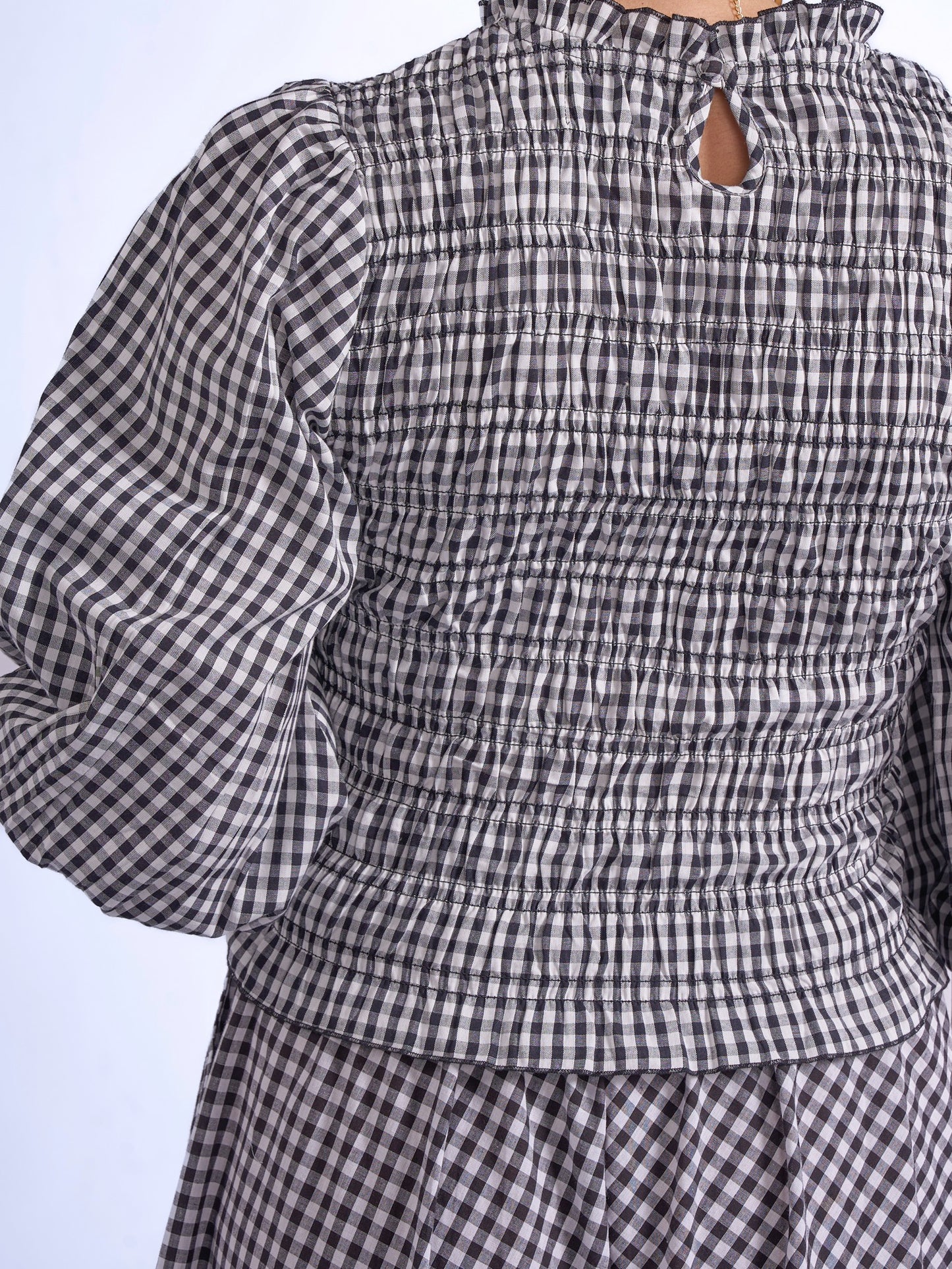 'BOBIN' BLOUSE IN BLACK GINGHAM