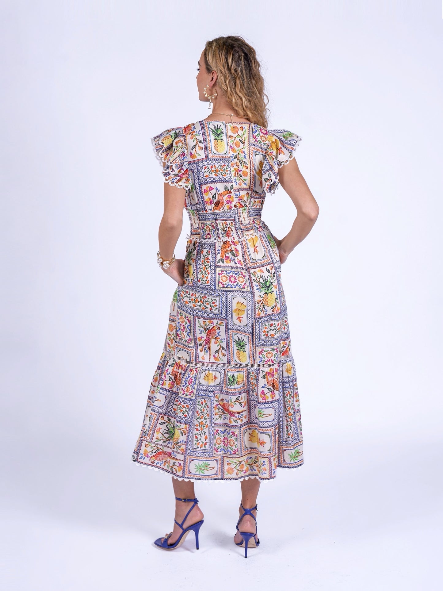 'MISHA'  DRESS IN TROPICAL PATCH
