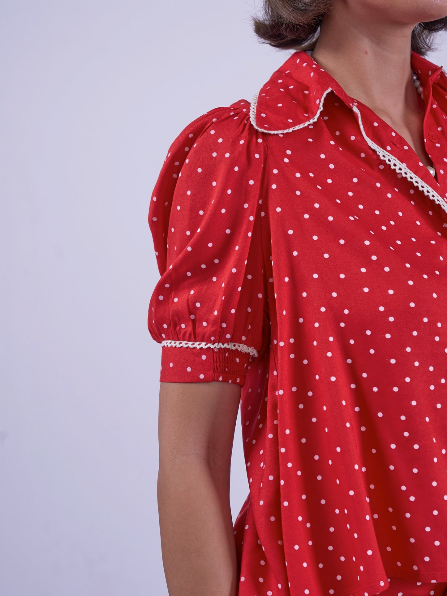 'PADDINGTON' BLOUSE IN RED POLKA DOT