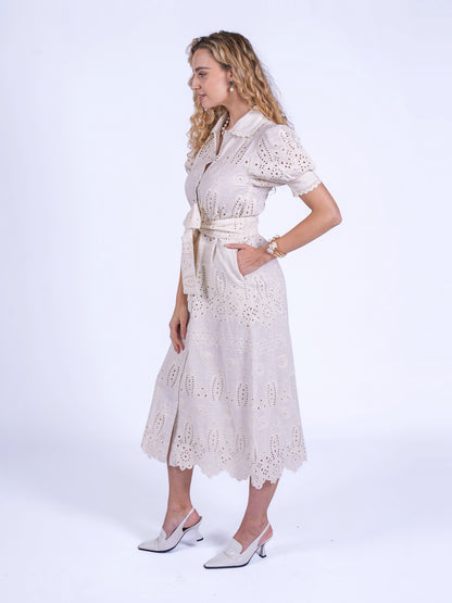 'SANI' MAXI DRESS IN CLOTTED CREAM
