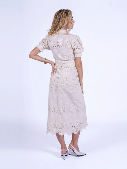 'SANI' MAXI DRESS IN CLOTTED CREAM