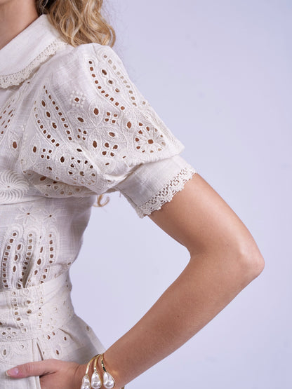 'SANI' MAXI DRESS IN CLOTTED CREAM