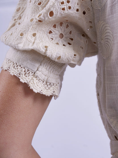 'SANI' MAXI DRESS IN CLOTTED CREAM