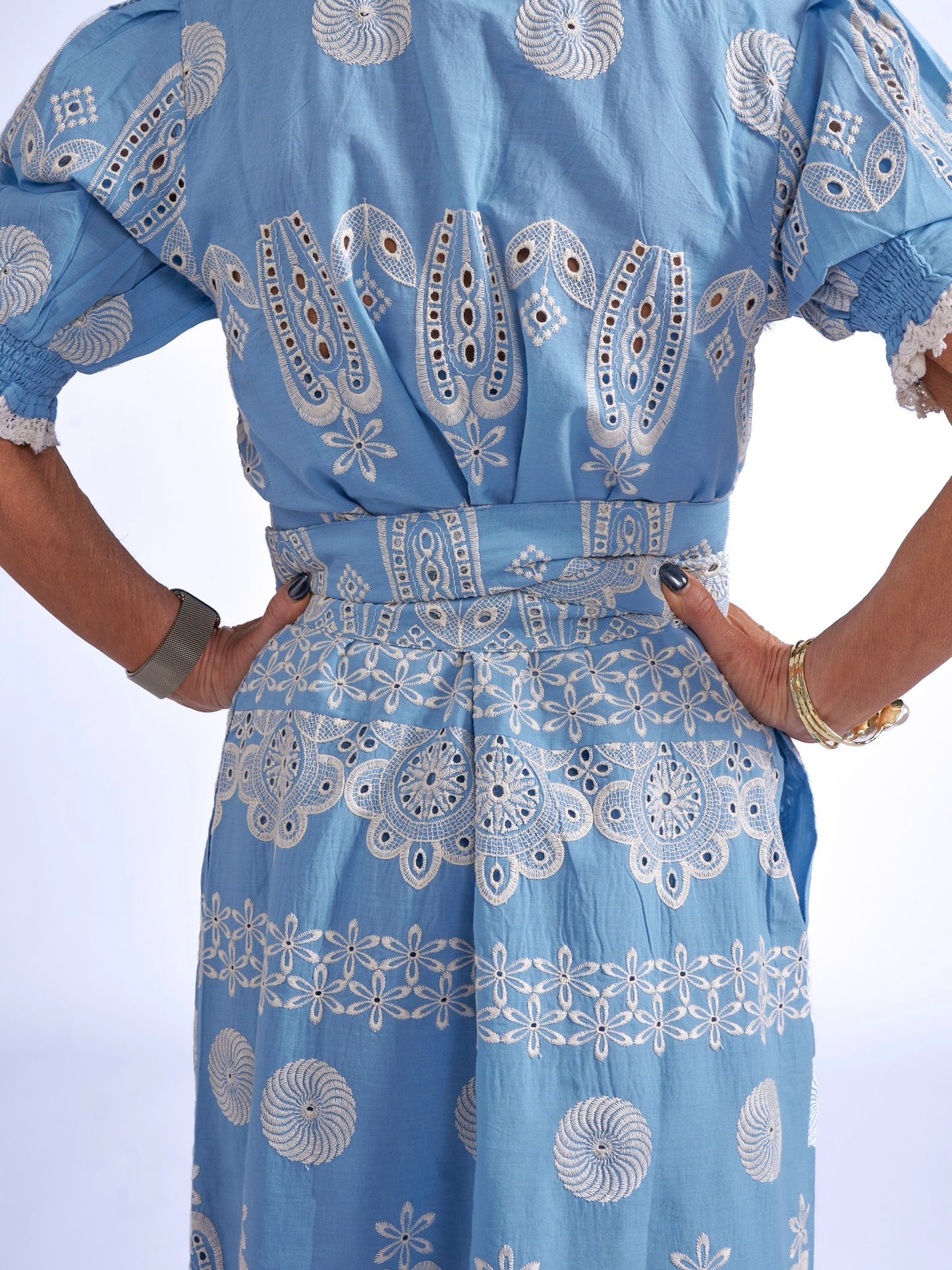 'SANI' PETITE MIDI DRESS IN BLUE - NEW