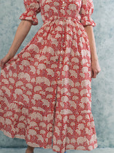 Load image into Gallery viewer, &quot;CHERISH&quot; SHIRTDRESS RED HYDRANGEA
